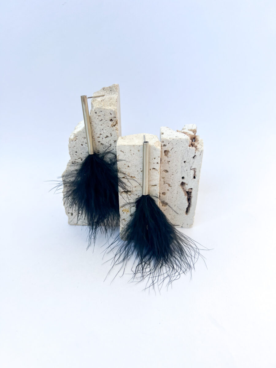 Aros Pluma plateados
