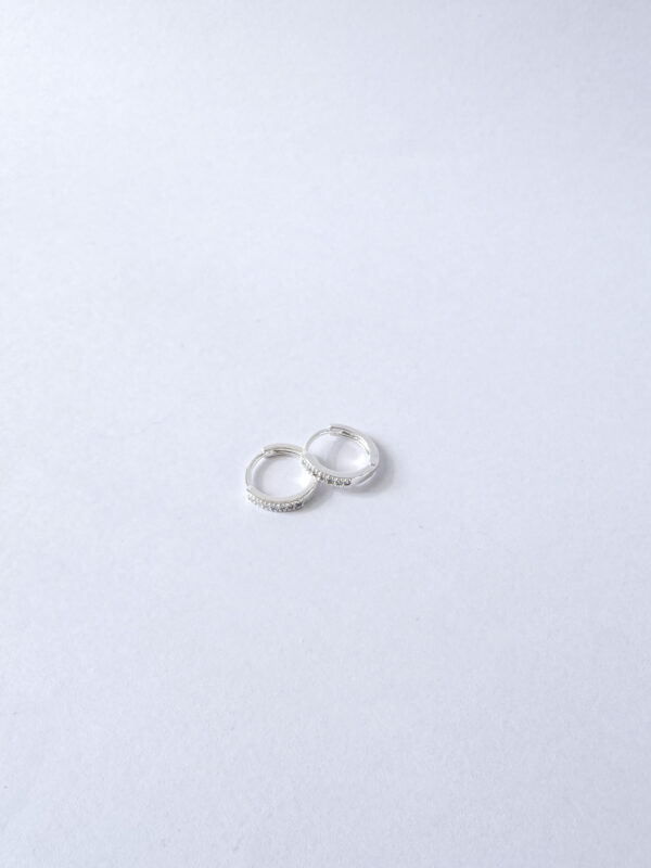 Argollas Vela Cubic plateado 1.3cm