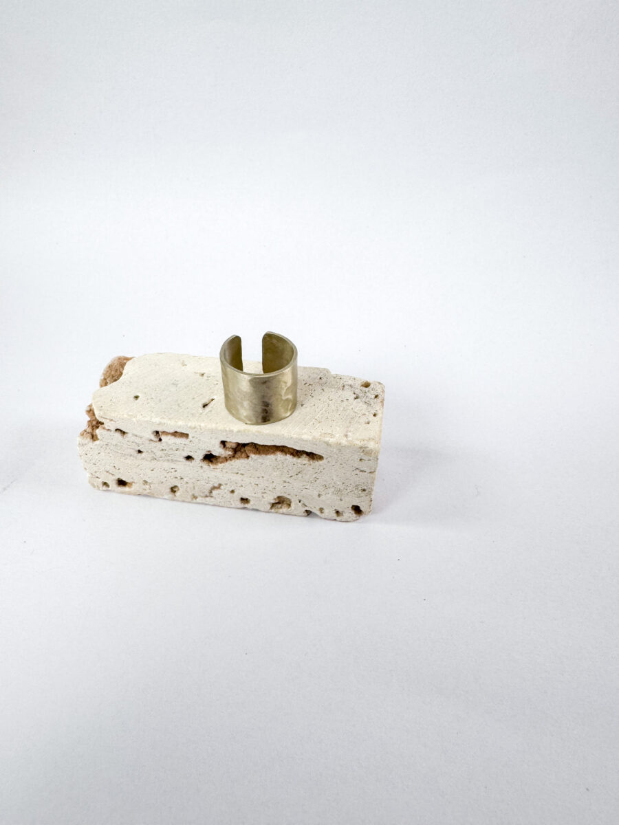 Anillo Cinta Rustico plateado - Imagen 2