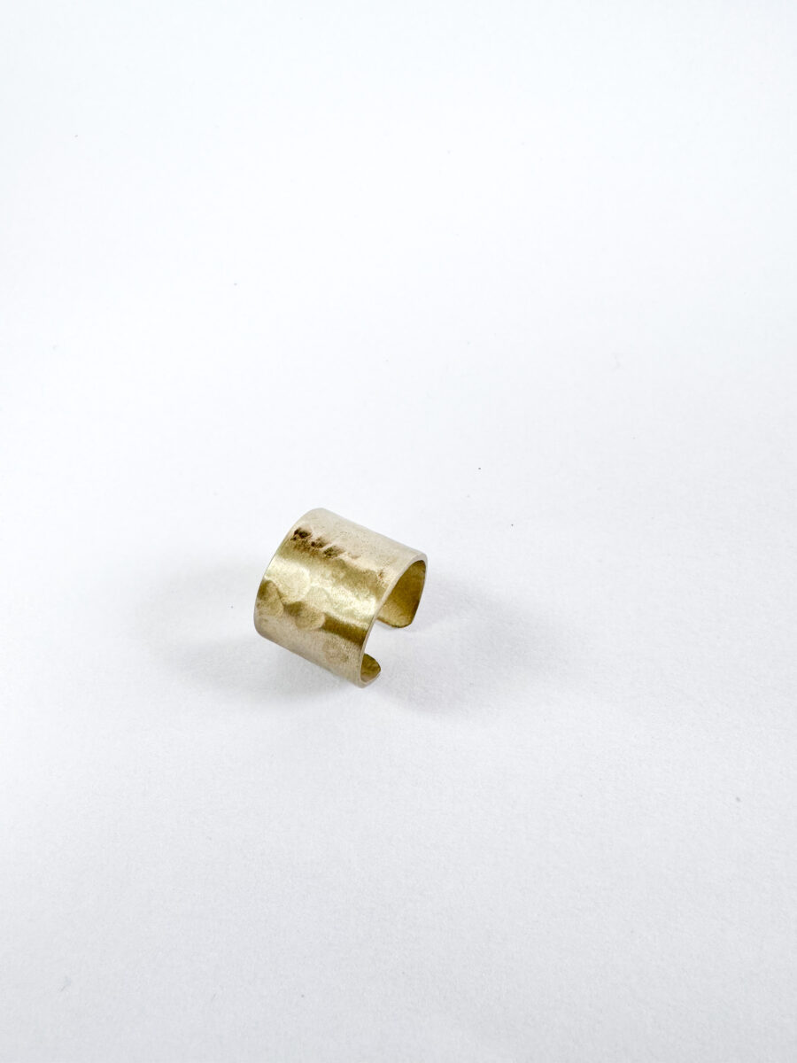 Anillo Cinta Rustico plateado