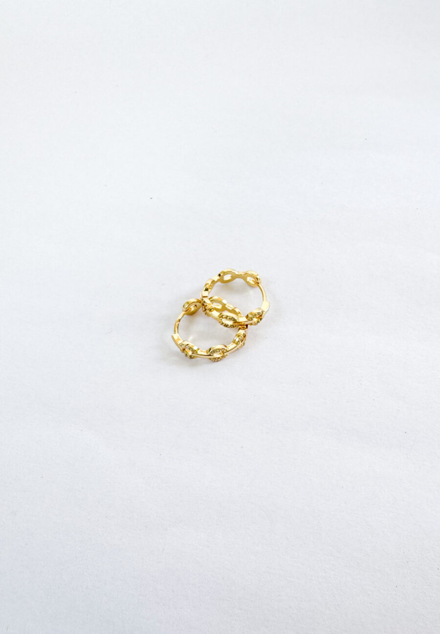 Argollas eslabon doradas 1.8cm