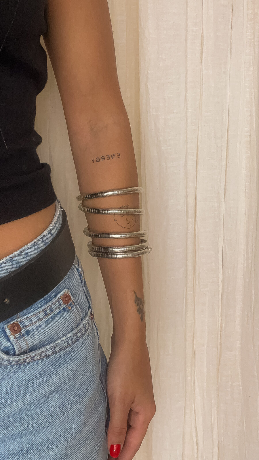 Pulsera cuerda plateada - Imagen 2